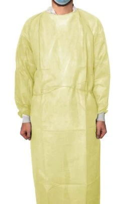 MaiMed® Protect – Coat ViruGuard, Gelb, Schutzkittel Aus Polypropylen-Vliesstoff, P=10 Stück