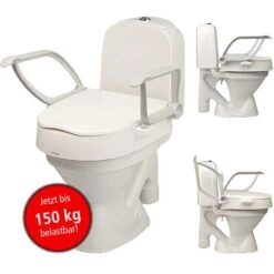 Etac Cloo Toilettensitzerhöhung, Komplett Mit Armlehnen, 2-fach Höheneinstellbar, Bis 150kg Belastbar