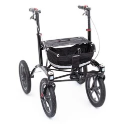 Trionic Rollator Walker 14er, Outdoor Rollator Schwarz/schwarz/grau