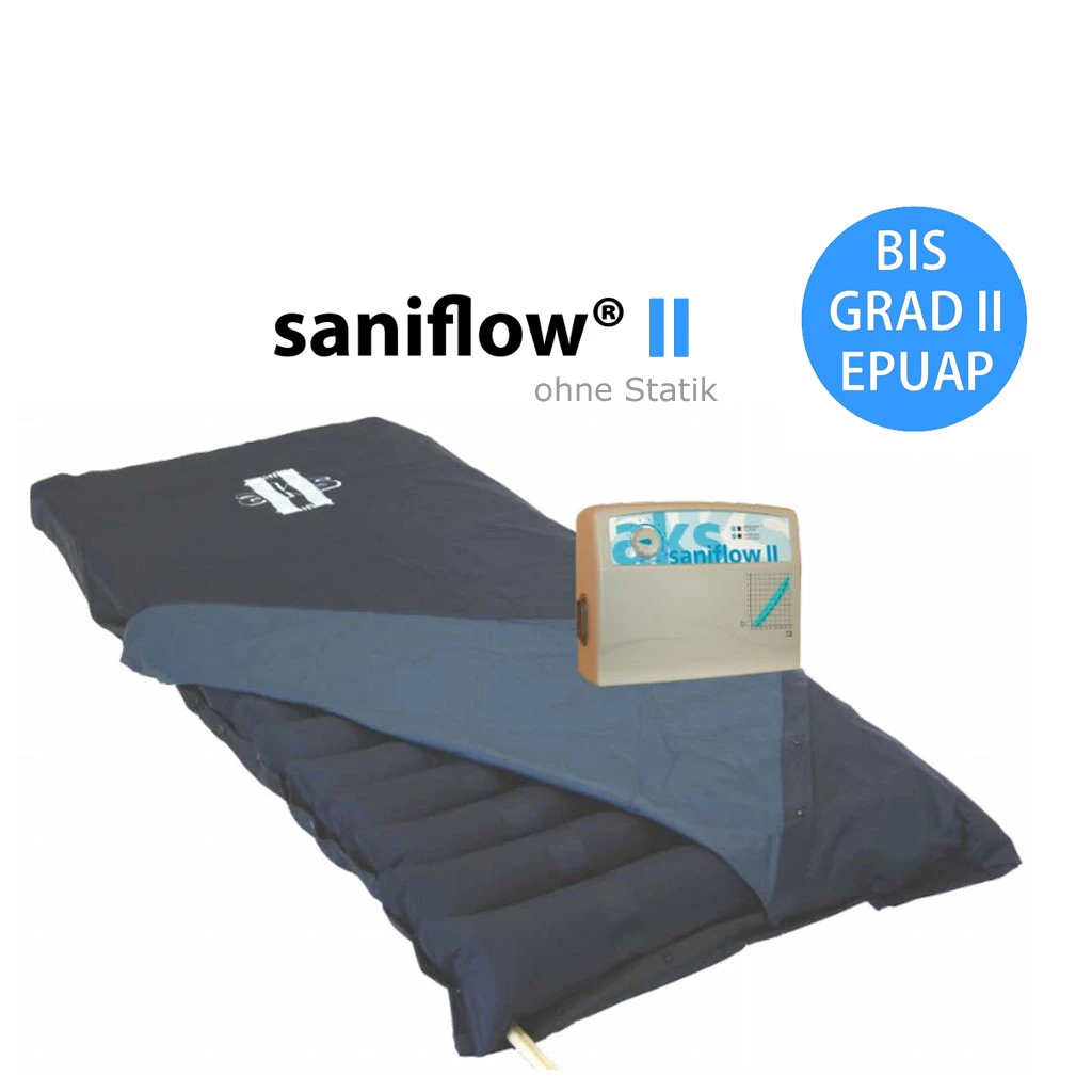 AKS Saniflow 2 Wechseldruckmatratze Anti-Dekubitus-System Bis Decubitus, Grad 2, Bis 120 Kg 3 AKS Saniflow 2 Wechseldruckmatratze Anti-Dekubitus-System Bis Decubitus, Grad 2, Bis 120 Kg