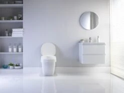 Toilettensitzerhöhung Aquatec AT 90 Ergo, HMV, Erhöht Den Toilettensitz Um 10 Cm, Mit Deckel, Passt Auf Alle Gängigen WC-Becken, Neues Design Ohne Schrauben Montierbar -Coloplast Verkaufsgeschäft AT90 ERGO BE03