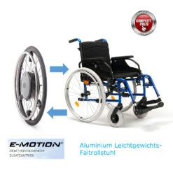 Alber E-Motion M25 (Neu 2023) Inkl. Alu-Rollstuhl, Kraftverstärkender Zusatzantrieb Für Rollstühle, Unterstützt Ihre Restkraft, 24"-Rad, Inkl. ECS Fernbedienung