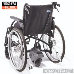 Komplettpaket = Alber ViaGO V24 Schiebehilfe Inkl. Action3 Alu-Faltrollstuhl, Sitzbreite 45.5cm (M/L) Leicht, Kraftvoll Und Leicht Bedienbar, Mit Trommelbremse, Kippschutz, Beckengurt Uvm. Bis 125kg