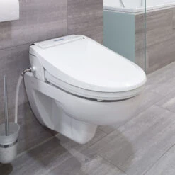 Aquatec Pure Bidet V2, WC-Aufsatz Mit Wascheinrichtung Mit Reinigungsdüse Und Warmluftrockner, Licht, Beheizbare Sitzfläche, Elektrischer Spül-Toilettensitz