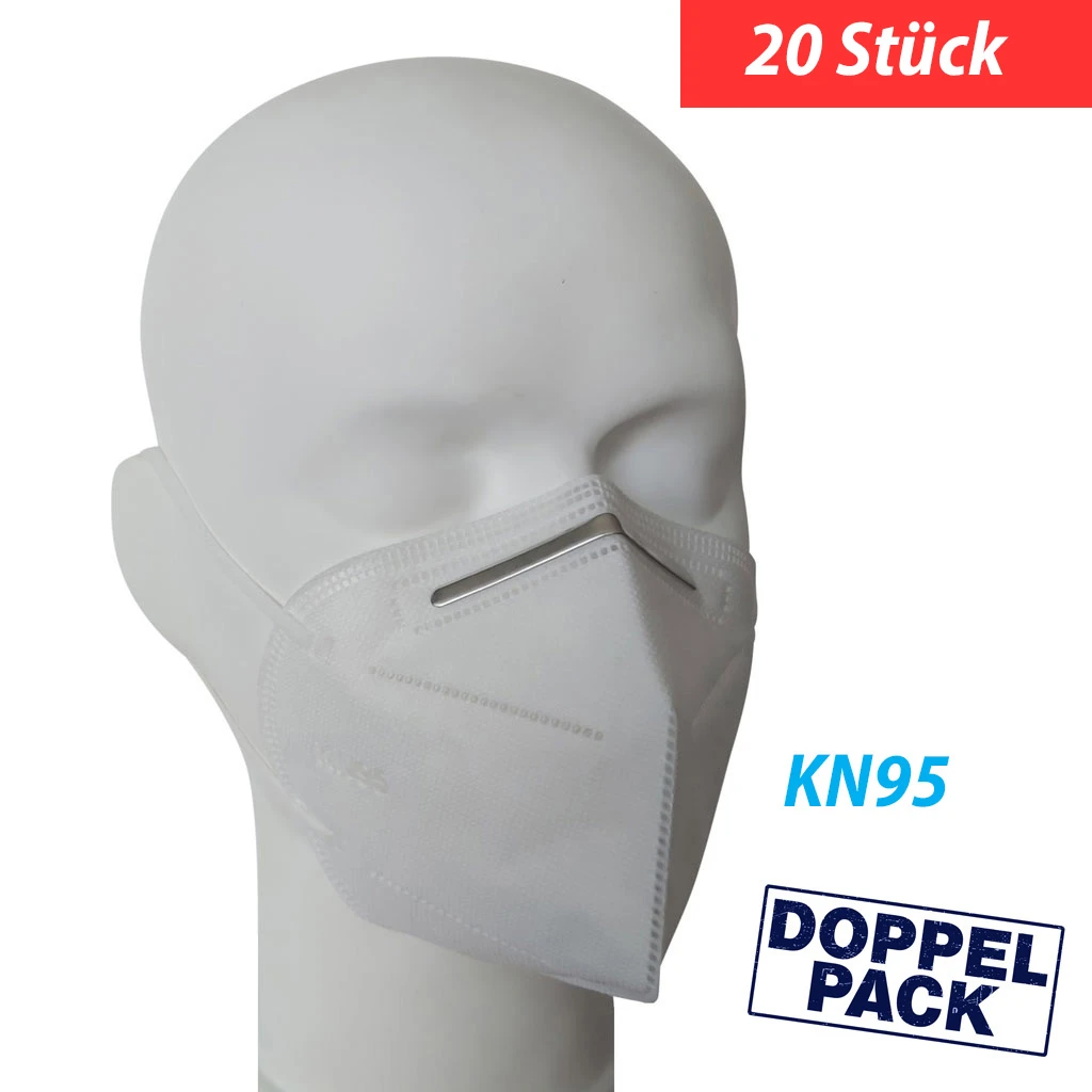 Balance 20 X KN95 Atemschutzmaske, 5-lagig GB2626-2006) Weiß, Nasenbügel, Gummibänder, P = 10 á 2 Stück Verpackt 3 Balance 20 X KN95 Atemschutzmaske, 5-lagig GB2626-2006) Weiß, Nasenbügel, Gummibänder, P = 10 á 2 Stück Verpackt