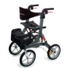 Spring Cross Country Rollator, Outdoor Wanderrollator, Gelände Profilbereifung Pannensicher, Inkl. Rückengurt + Korb + Stockhalter, Bis 136kg Belastbar, Nur 9.2kg (zur Zeit Nur In Grau) -Coloplast Verkaufsgeschäft BES CC 03