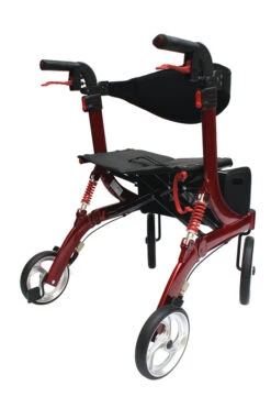 Bescomed Spring M Rot, Leichtgewicht Rollator, Mit Justierbaren Spiralfedern -Coloplast Verkaufsgeschäft BES Spring M rot01 1