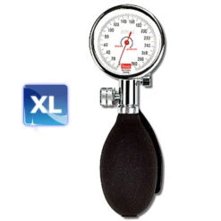 Boso Solid Blutdruckmessgerät, Skala 60mm, Mit XL-Klettmanschette 33 - 41 Cm, Etui, Schwarz