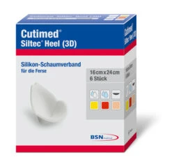 BSN Medical Cutimed Siltec Heel 3D 24 X 16cm (P=6) Hydrogelgetränkte Antimikrobielle Wundauflage