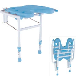 Bischoff & Bischoff Haiti Duschklappsitz Duschsitz Hygieneausschnitt, Bis 120 Kg Belastbar