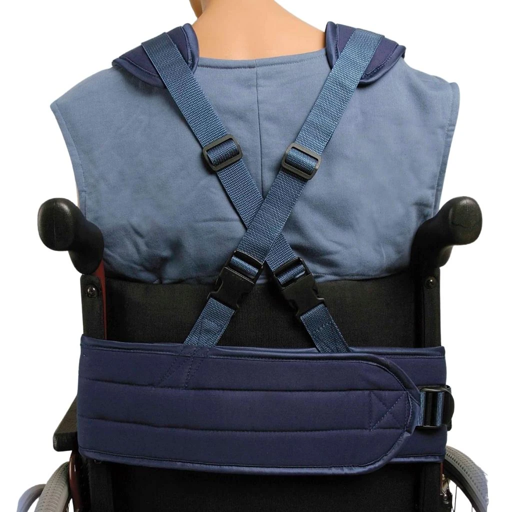 Biocare Standard Klett, Blau, Sicherungssystem Für Hüfte Und Oberkörper, Patienten-Gurt Rollstuhl 4 Biocare Standard Klett, Blau, Sicherungssystem Für Hüfte Und Oberkörper, Patienten-Gurt Rollstuhl – Bild 2