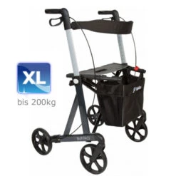 Buffalo HD XL-Rollator, Alu Leichtgewicht, Bis 200kg Belastbar, Faltbar, Inkl. Rückengurt