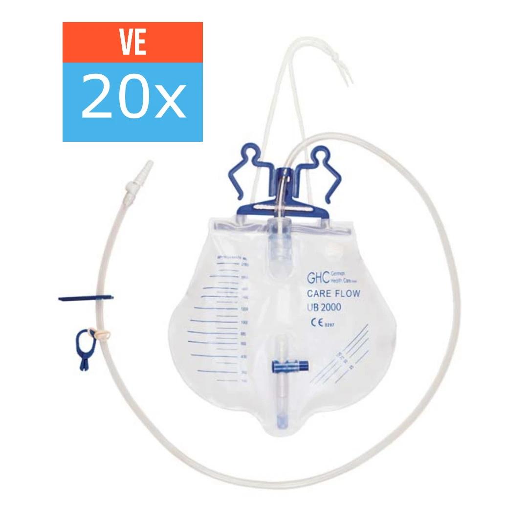20x Bettbeutel 2L, Geschlossenes Urindrainagesystem, Urinbeutel Mit Schlauch 90cm, Steril, 2000ml Volumen (unsere Mono Flo Alternative) 3 20x Bettbeutel 2L, Geschlossenes Urindrainagesystem, Urinbeutel Mit Schlauch 90cm, Steril, 2000ml Volumen (unsere Mono Flo Alternative)