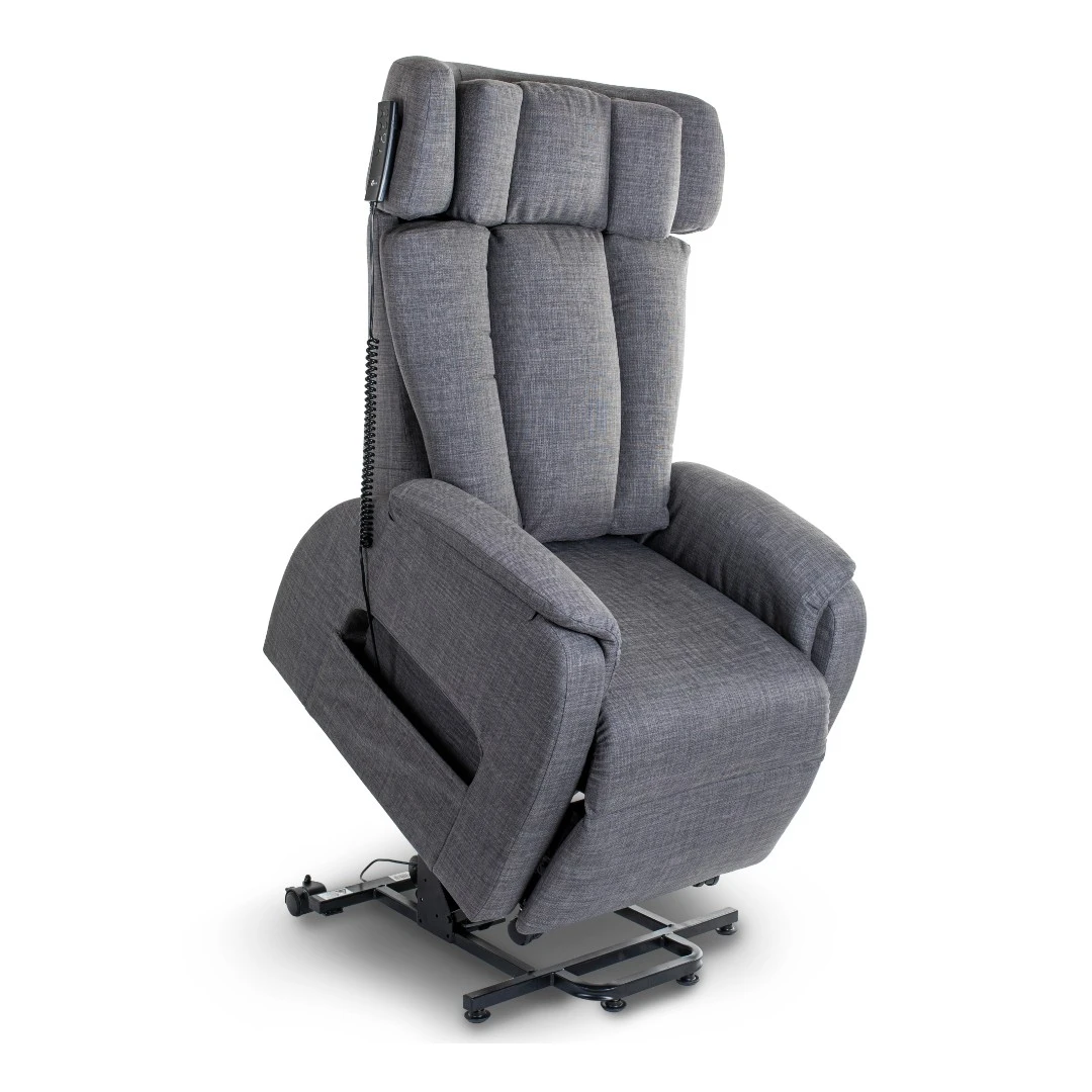 Club2 Soft Sessel, Webstoff Grau, Weich Gepolsterter Aufstehsessel Mit Schlaffunktion, Elektrische Verstellbar, 2-motorig, Bis 150kg 3 Club2 Soft Sessel, Webstoff Grau, Weich Gepolsterter Aufstehsessel Mit Schlaffunktion, Elektrische Verstellbar, 2-motorig, Bis 150kg