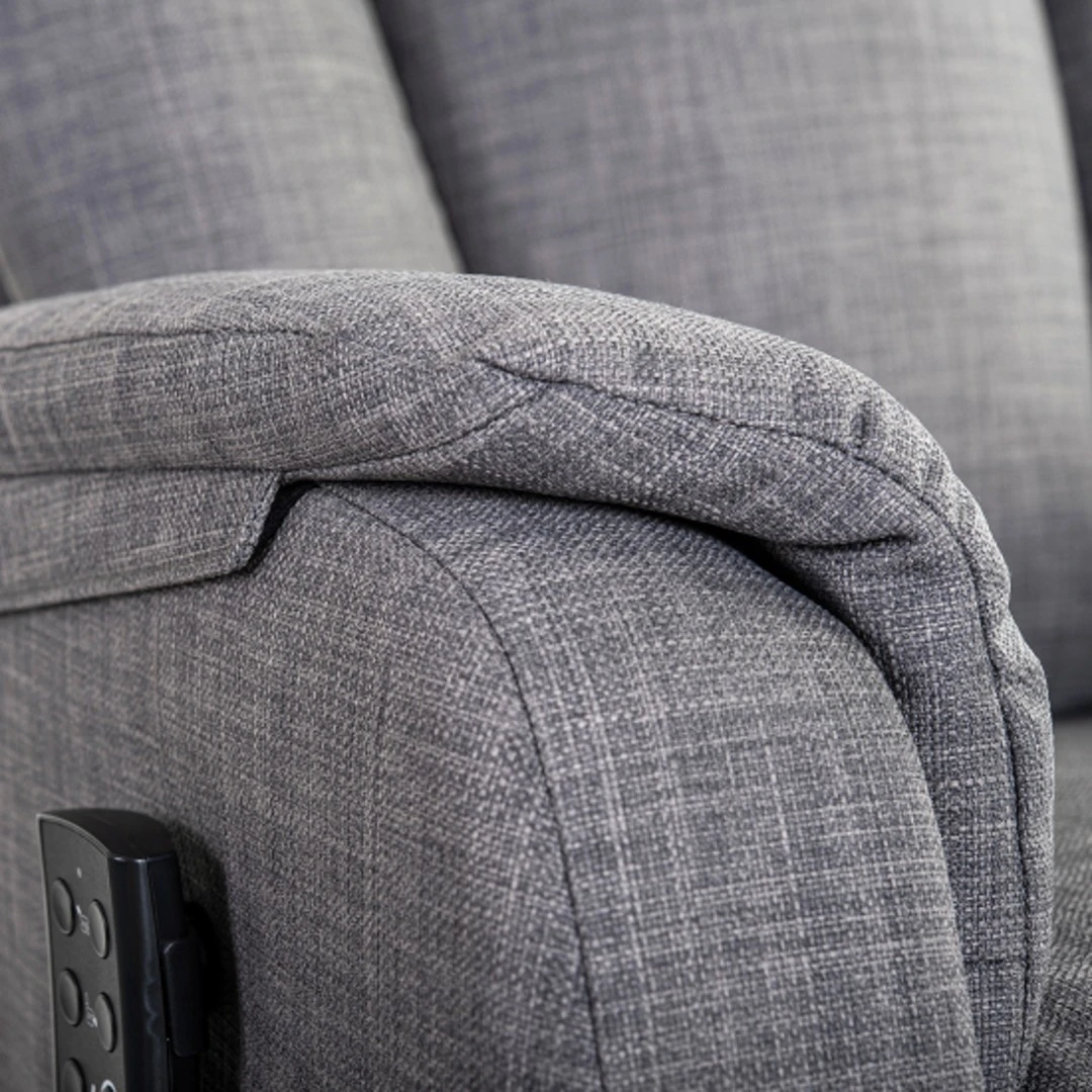 Club2 Soft Sessel, Webstoff Grau, Weich Gepolsterter Aufstehsessel Mit Schlaffunktion, Elektrische Verstellbar, 2-motorig, Bis 150kg 8 Club2 Soft Sessel, Webstoff Grau, Weich Gepolsterter Aufstehsessel Mit Schlaffunktion, Elektrische Verstellbar, 2-motorig, Bis 150kg – Bild 6