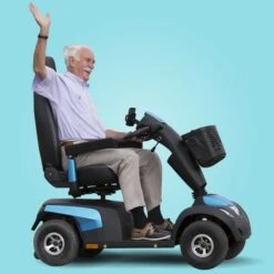 NEU: Elektromobil Invacare Comet PRO (Serie 23) Inkl. TÜV, Blau, 4-Rad Scooter, 15 Km/h Schnelles Seniorenmobil, Comfort-Sitz, Ergogriffe, LCD-Display, 75Ah Akkus, Ladegerät -Coloplast Verkaufsgeschäft CometProBlau
