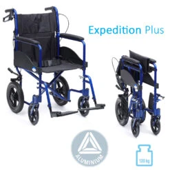 Drive Expedition Plus Transportrollstuhl, Der Ideale Reisebegleiter, Im Freien Oder Zu Hause, Begleiterbremse, Beckengurt, Nur 12kg, Bis 130kg Belastbar; Sitzbreite 42 Cm