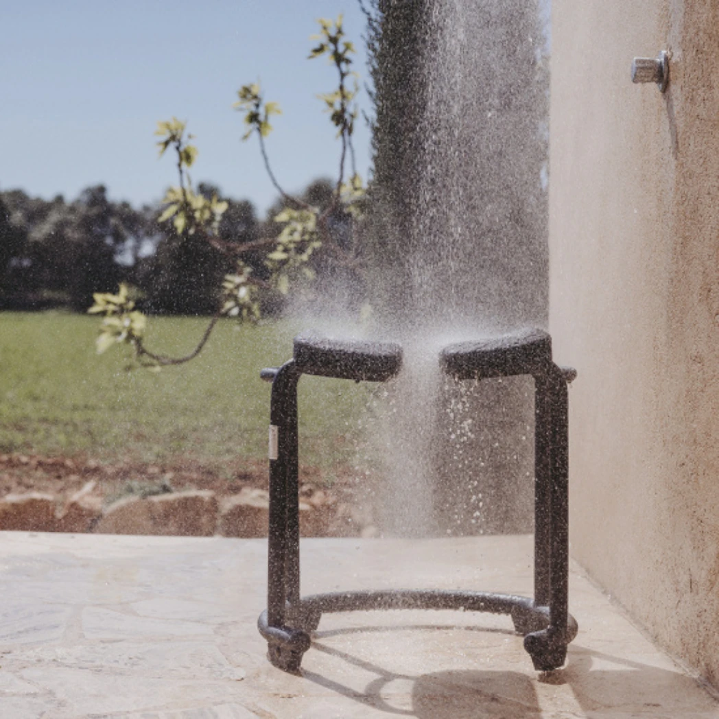 Saljol Duschhocker, Dreht Sich Auf Der Stelle, Grau (Stahl Pulverbeschichtet) Oder In Silber (Edelstahl Elektropoliert) Bis 150kg 6 Saljol Duschhocker, Dreht Sich Auf Der Stelle, Grau (Stahl Pulverbeschichtet) Oder In Silber (Edelstahl Elektropoliert) Bis 150kg – Bild 4
