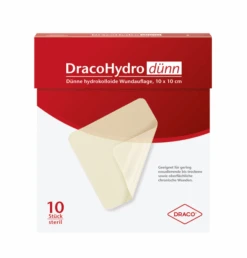 DracoHydro Dünn 10x10cm, Hydrokolloide Wundauflage (P=10)