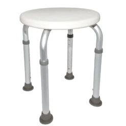 Sundo Standard Duschhocker Extra, Mit Runder Sitzfläche, Höhenverstellbar 35-53cm, Bis 120kg