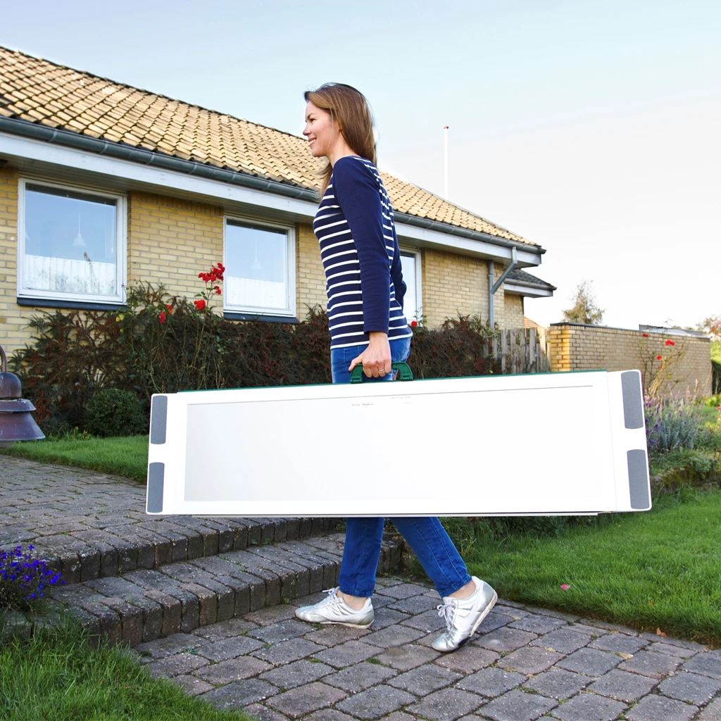 EasyFold Pro Rampe, Robuste Aluminiumrampe Bis 350kg, Kofferrampe Ideal Für Elektrische Rollstühle Und Elektromobile, Breite Fahrfläche, Faltbar (Maße 95 Bis 210cm) 4 EasyFold Pro Rampe, Robuste Aluminiumrampe Bis 350kg, Kofferrampe Ideal Für Elektrische Rollstühle Und Elektromobile, Breite Fahrfläche, Faltbar (Maße 95 Bis 210cm) – Bild 2