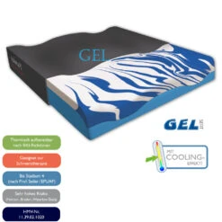 Funke GELseat Anti-Dekubitus Sitzkissen, Therapie Bis Grad 4 (EPUAP), Hybridkissen = 2-schichtiger Schaumkern: Oberplatte Aus GELTOUCH® -Foam, Anatomisch Geformt, 20-120 Kg