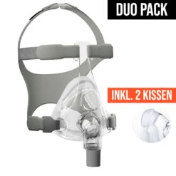 Fisher & Paykel Simplus FullFace-Maske, DuoPack, HMV, CPAP-Vollgesichtsmaske Für Die Schlaftherapie, Inklusive Zusätzlichem Maskenkissen