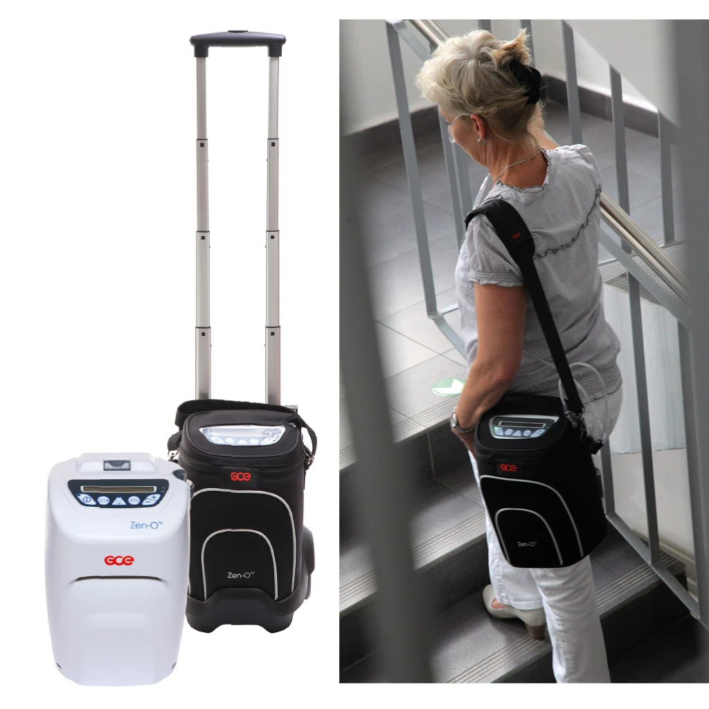 GCE ZEN-O (1 X Akku) Mobiler Sauerstoffkonzentrator, Mit Atemzugflow- Und Konstantflow Bis Zu 2 L/min., Komplettset Mit Tasche, Caddy, 1x12V Zellenakku, Netzkabel, 12V Adapter 7 GCE ZEN-O (1 X Akku) Mobiler Sauerstoffkonzentrator, Mit Atemzugflow- Und Konstantflow Bis Zu 2 L/min., Komplettset Mit Tasche, Caddy, 1x12V Zellenakku, Netzkabel, 12V Adapter – Bild 5