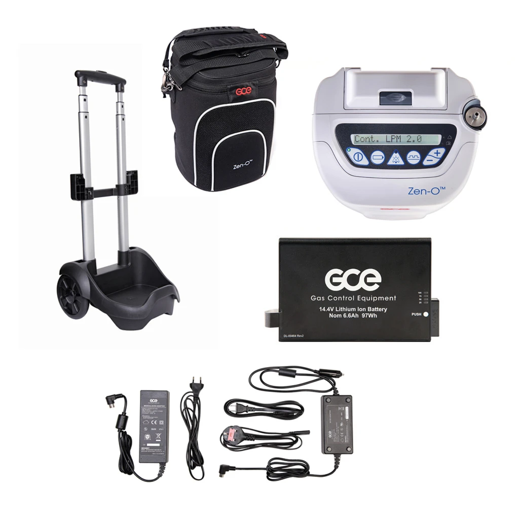 GCE ZEN-O (1 X Akku) Mobiler Sauerstoffkonzentrator, Mit Atemzugflow- Und Konstantflow Bis Zu 2 L/min., Komplettset Mit Tasche, Caddy, 1x12V Zellenakku, Netzkabel, 12V Adapter 4 GCE ZEN-O (1 X Akku) Mobiler Sauerstoffkonzentrator, Mit Atemzugflow- Und Konstantflow Bis Zu 2 L/min., Komplettset Mit Tasche, Caddy, 1x12V Zellenakku, Netzkabel, 12V Adapter – Bild 2