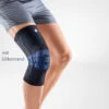 Bauerfeind GenuTrain Black Silk, Mit Silikonrand, Aktivbandage Kniegelenk, Train-Gestrick, Omega+ Pad, Komfortzone Kniekehle, Hautfreundlich & Atmungsaktiv -Coloplast Verkaufsgeschäft Genutrain schwarz Silk