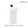 High Flow Sauerstoff-Anfeuchtbehälter, Befüllbarer Atemgasbefeuchter Für Den Einsatz Bei Der Sauerstofftherapie (O2-Geräte/Konzentratoren), Volumen Ca. 350ml, Flow 6 -15 L/min., Verstärkte Ausführung (SalterLabs E7900-0)