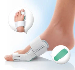 Hallufix® Hallux-Valgus Schiene, Gr. M, Schuhgröße 36–42, Mit Gel-Seitenkissen (beidseitig Verwendbar) HMV-Nr. 23.01.01.1001 -Coloplast Verkaufsgeschäft Halluxvalgus Schiene mit Gel Seiten jpg 0