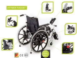(AV) Heymer Rasant Elektrischer Selbstfahrantrieb, HMV, Elektromotor Inkl. Standard-Falt-Rollstuhl Komplett Fertig Vormontiert (Ausstellungsstück / 12 Monate Garantie) -Coloplast Verkaufsgeschäft Heymer Rasant 1Blick