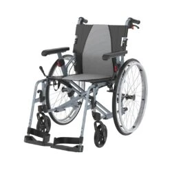ICON 35 Ultra Lite LX-45-22 Rollstuhl, Selbstfahrer 22"-Räder, Leichtgewichts-Transportrollstuhl Aus Aluminium, SB45cm, Inkl. Druckbremse, Inkl. Begleiterbremse, Inkl. Kippstützen, Ab 9kg (verstellbarer Armlehne)