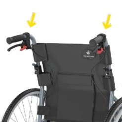 ICON 35 Ultra Lite LX-45-14 Rollstuhl, Schiebeversion 14"-Räder, Leichtgewichts-Transportrollstuhl Aus Aluminium, SB45cm, Inkl. Druckbremse, Inkl. Begleiterbremse, Inkl. Kippstützen, Ab 9kg (verstellbarer Armlehne) -Coloplast Verkaufsgeschäft ICON 35 SG 1