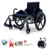 Invacare Action AMPLA XXL Rollstuhl Bis 300kg, Multifunktional, Für Damen Und Herren, Passierhilfe, Umsetzhilfe, Sitzkissen, Abklapprücken Mit Polster, (Sonderbau SB 50-75cm) Jetzt Anfragen -Coloplast Verkaufsgeschäft INV AMPLA Rollstuhl 01