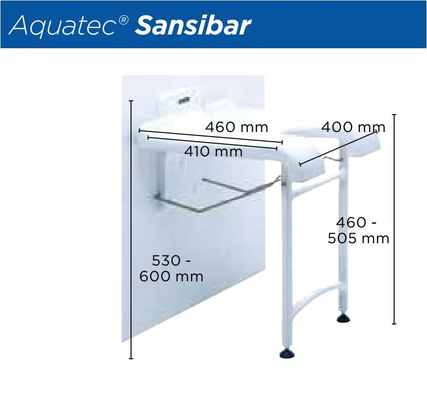 Invacare-Aquatec Sansibar Duschklappsitz, Duschsitz Zur Wandmontage, Mit Stützfüßen & Hygienausschnitt, Bis 130kg 7 Invacare-Aquatec Sansibar Duschklappsitz, Duschsitz Zur Wandmontage, Mit Stützfüßen & Hygienausschnitt, Bis 130kg – Bild 5