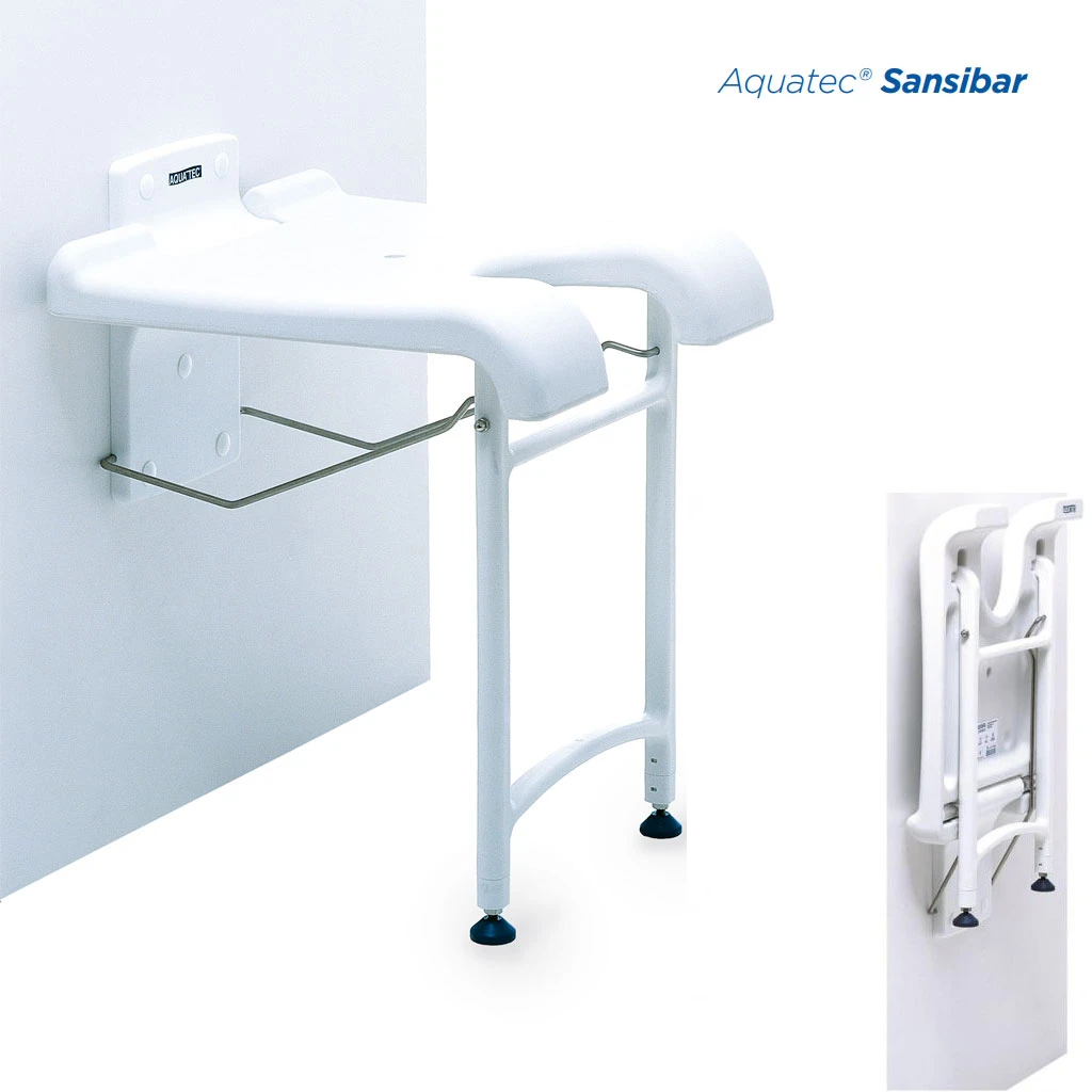 Invacare-Aquatec Sansibar Duschklappsitz, Duschsitz Zur Wandmontage, Mit Stützfüßen & Hygienausschnitt, Bis 130kg 3 Invacare-Aquatec Sansibar Duschklappsitz, Duschsitz Zur Wandmontage, Mit Stützfüßen & Hygienausschnitt, Bis 130kg