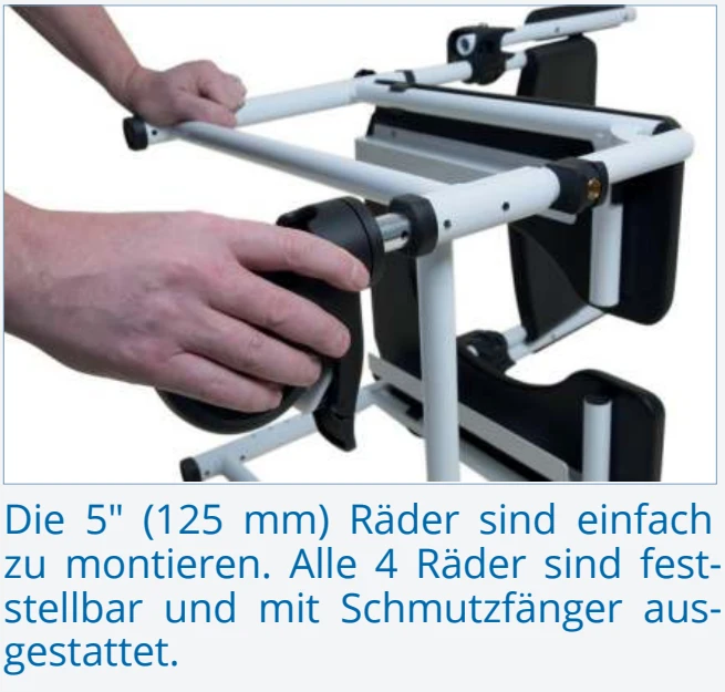 Mobilex Kakadu Schiebe-Dusch- & Toilettenrollstuhl 5"-Räder, Aluminium, HMV, In Small (130kg), Standard (150kg), Breit (150kg) Oder XL (200kg), Inkl. Eimer Mit Deckel 7 Mobilex Kakadu Schiebe-Dusch- & Toilettenrollstuhl 5"-Räder, Aluminium, HMV, In Small (130kg), Standard (150kg), Breit (150kg) Oder XL (200kg), Inkl. Eimer Mit Deckel – Bild 5
