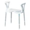 Laguna Duschhocker Mit Armlehnen, HMV, Sitz Mit Hygieneausschnitt, 7-fach Höhenverstellbar, Bis 150kg Belastbar -Coloplast Verkaufsgeschäft Laguna AL Sitz hygiene 02