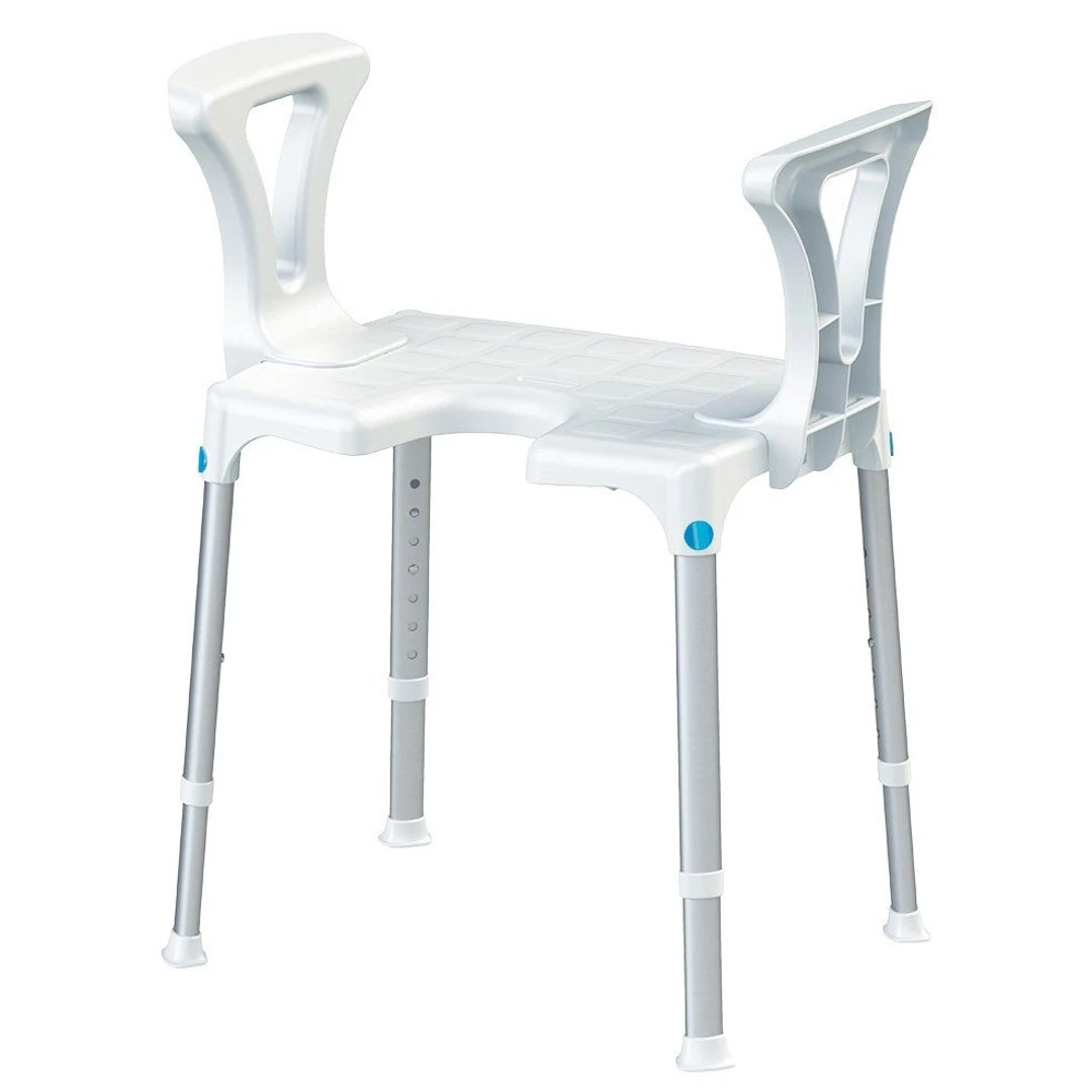 Laguna Duschhocker Mit Armlehnen, HMV, Sitz Mit Hygieneausschnitt, 7-fach Höhenverstellbar, Bis 150kg Belastbar 3 Laguna Duschhocker Mit Armlehnen, HMV, Sitz Mit Hygieneausschnitt, 7-fach Höhenverstellbar, Bis 150kg Belastbar