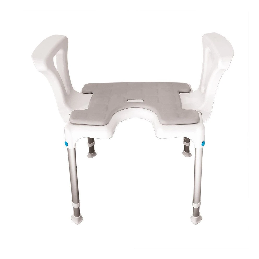 Laguna Duschhocker Mit Armlehnen + Softsitz, HMV, Sitz Mit Hygieneausschnitt, 7-fach Höhenverstellbar, Bis 150kg Belastbar 3 Laguna Duschhocker Mit Armlehnen + Softsitz, HMV, Sitz Mit Hygieneausschnitt, 7-fach Höhenverstellbar, Bis 150kg Belastbar