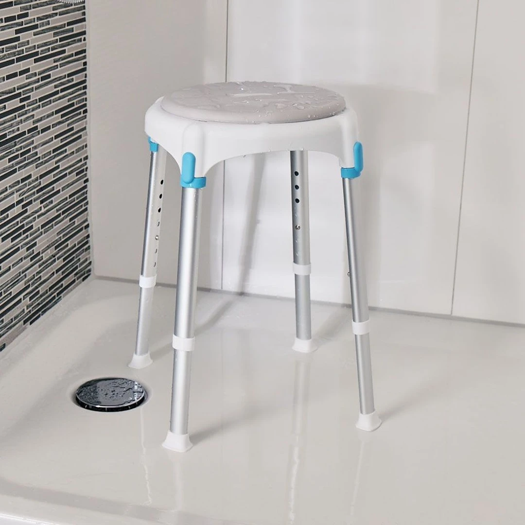 Laguna Duschhocker Rund Inkl. Softsitz, Höhenverstellbar, Sitzfläche Ø 33cm. Höhenverstellbar 39–54cm, Bis 150kg 3 Laguna Duschhocker Rund Inkl. Softsitz, Höhenverstellbar, Sitzfläche Ø 33cm. Höhenverstellbar 39–54cm, Bis 150kg