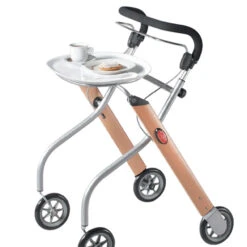 Hausrollator Schmal, Wendig Und Schick, Let´s Go Indoor Rollator, Holzdesign Edition, Inkl. Stoffkorb, Bis 100kg -Coloplast Verkaufsgeschäft Lets Go mit Fruehstueck 5