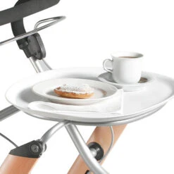 Hausrollator Schmal, Wendig Und Schick, Let´s Go Indoor Rollator, Holzdesign Edition, Inkl. Stoffkorb, Bis 100kg -Coloplast Verkaufsgeschäft Lets go Tablett 3