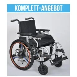 (AV) Simba Elektrischer Radnabenantrieb (HMV) Komplett Mit Leichtgewichtsrollstuhl Lighti, Pannensichere Bereifung Schwarz, Bis 130kg