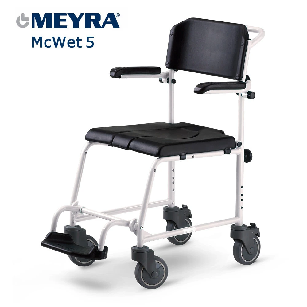 Meyra MC-WET 5" Duschrollstuhl, Schiebeversion, Auch Als Toilettenstuhl Einsetzbar, Inkl. PU Polsterung, Inkl. Eimeraufnahme 3 Meyra MC-WET 5" Duschrollstuhl, Schiebeversion, Auch Als Toilettenstuhl Einsetzbar, Inkl. PU Polsterung, Inkl. Eimeraufnahme
