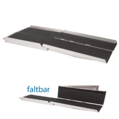 Rollstuhl Kofferrampe 180x76cm, Belastbar Bis 300kg, Rampe Aus Aluminium, Faltbar, Mit Friktionsbelag
