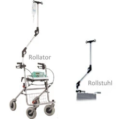 MPB Infusionshalter, Universal, Für Rollatoren Und Rollstühle, Flexibel, Höhenverstellbar Und Abnehmbar