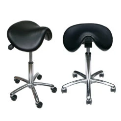 Meyra Sattelhocker Schwarz (Kunstleder) Gasfeder, Sitzhöhe 53-73cm, Bis 120 Kg